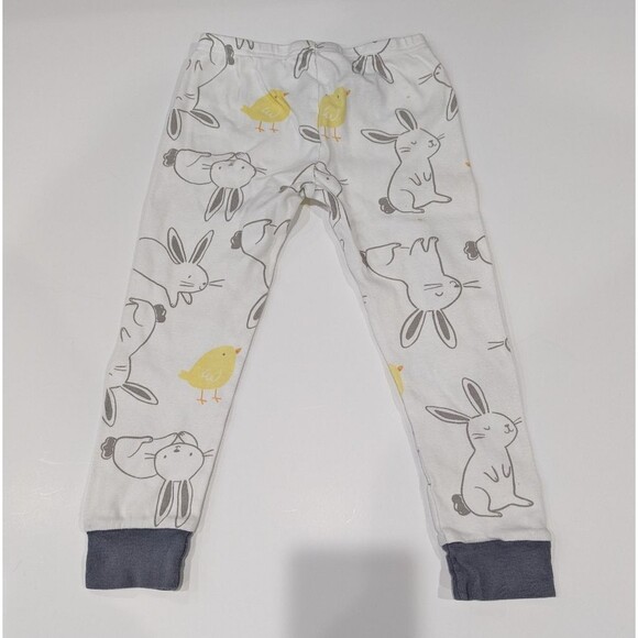 Carter's Easter rabbit Bunny Chick spring gray yellow white pajamas size 4t - Picture 5 of 8